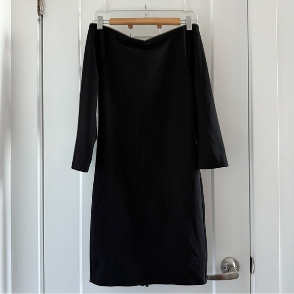 Armani Exchange black off-the-shoulder zipper detail dress - Small - Picture 4 of 5